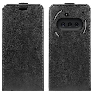 For Nothing Phone 3a R64 Texture Single Vertical Flip Leather Phone Case(Black)