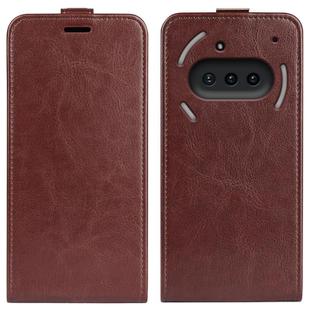For Nothing Phone 3a R64 Texture Single Vertical Flip Leather Phone Case(Brown)