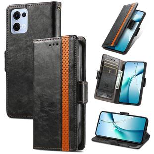 For OPPO Reno13 CaseNeo Splicing Dual Magnetic Buckle Leather Phone Case(Black)