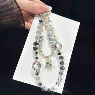 Bear Butterfly Pearl Mobile Phone Chain(Grey)