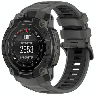 Fro Garmin Instinct 3 AMOLED / Solar 45mm Two Color Sports Silicone Watch Band(Gray+Black)