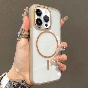 For iPhone 13 Pro Max Translucent Armor MagSafe N52 Thin Circle Phone Case(Transparent Gold)