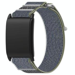 For WHOOP 4.0 Nylon Loop Hook and Loop Fastener Watch Band(Green+Gray)