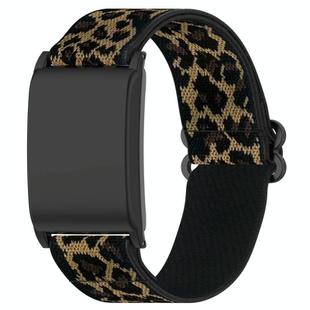 For WHOOP 4.0 Slide Buckle Nylon Elastic Braided Watch Band(Leopard Print)