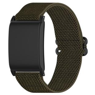 For WHOOP 4.0 Slide Buckle Nylon Elastic Braided Watch Band(Army Green)