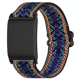 For WHOOP 4.0 Slide Buckle Nylon Elastic Braided Watch Band(Blue Purple)