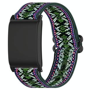 For WHOOP 4.0 Slide Buckle Nylon Elastic Braided Watch Band(Green  Purple)