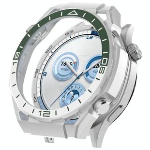 For Huawei Watch GT 5 Pro 46mm Change to Watch Ultimate Design PC Hollow Watch Protective Case(White Green)