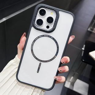 For iPhone 15 Pro Max Chocolate Transparent MagSafe Shockproof Phone Case(Black)