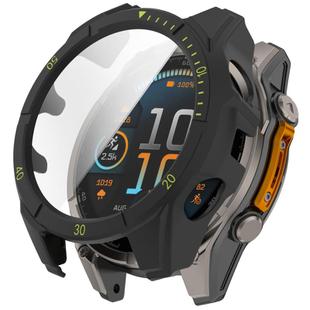 For Garmin Tactix 8 AMOLED 51mm Tempered Film Integrated PC Watch Protective Case(Black Green)