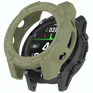 For Garmin Descent G2 Hollow Armor TPU Half Coverage Protective Watch Case(Green)