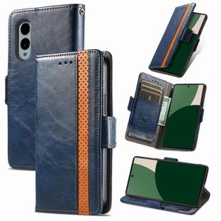 For Fujitsu Arrows We2 / F-52E CaseNeo Splicing Dual Magnetic Buckle Leather Phone Case(Blue)