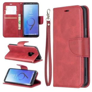 Retro Lambskin Texture Pure Color Horizontal Flip PU Leather Case for Galaxy S9, with Holder & Card Slots & Wallet & Lanyard(Red)
