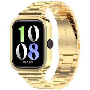For vivo iQOO Watch GT Watch Frame Integrated Three Beads Stainless Steel Watch Band(Gold)