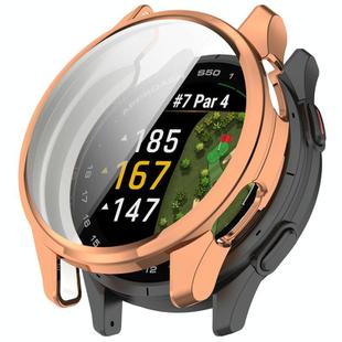 For Garmin Approach S50 Electroplated TPU Full Coverage Watch Protective Case(Rose Gold)