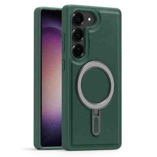 For Samsung Galaxy S23+ 5G Silver Shield MagSafe Holder Shockproof Phone Case(Green)