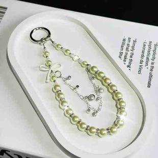 Bow Glass Pearl Mobile Phone Chain(Green)