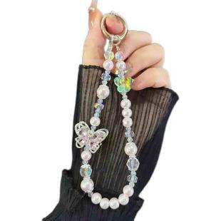 Tassel Pearl Double Butterfly Phone Chain(Pink)