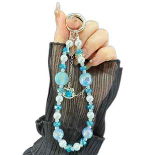 Alloy Pendant Cat Heidi Beads Mobile Phone Chain(Blue)