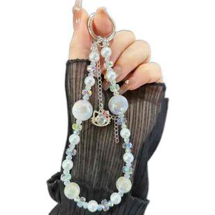 Alloy Pendant Cat Heidi Beads Mobile Phone Chain(White)