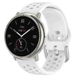 For Amazfit Active 2 Holes Style 22mm Silicone Sport Watch Band(White)