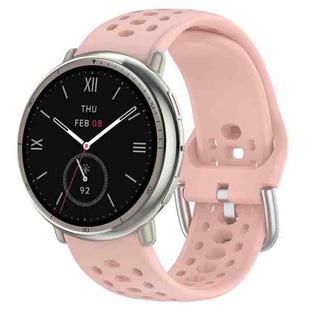 For Amazfit Active 2 Holes Style 22mm Silicone Sport Watch Band(Pink)