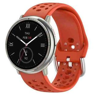 For Amazfit Active 2 Holes Style 22mm Silicone Sport Watch Band(Red)