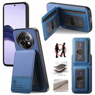 For Realme 13 Pro+ 5G Twill Fabric Leather Vertical Flip RFID Card Bag Phone Case(Blue)