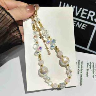 Heidi Beads Star Pendant Mobile Phone Chain(Pink And White)