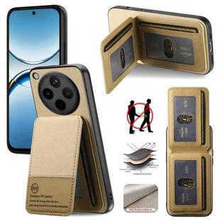 For OPPO Find X8 Pro Twill Fabric Leather Vertical Flip RFID Card Bag Phone Case(Khaki)