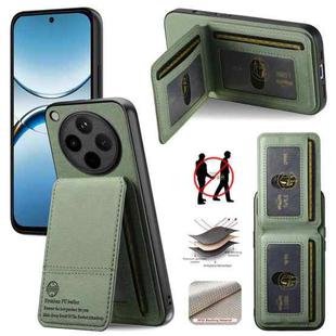 For OPPO Find X8 Pro Twill Fabric Leather Vertical Flip RFID Card Bag Phone Case(Green)