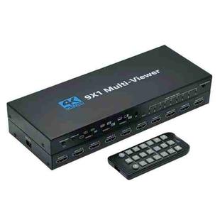 JQF1  9 in 1 Out Switch Adapter Screen Splitter 4K HDMI Multi Viewer Switcher, Plug:US Plug