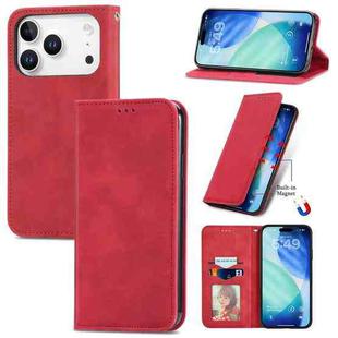 For iPhone 17 Pro Retro Skin Feel Magnetic Flip Leather Phone Case(Red)