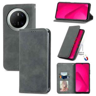 For Huawei Mate 70 Retro Skin Feel Magnetic Flip Leather Phone Case(Gray)