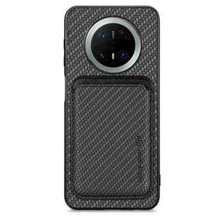 For Huawei Mate 70 Pro+ Carbon Fiber Leather Card Magsafe Phone Case(Black)