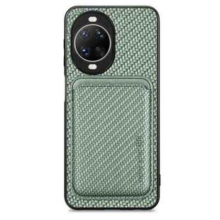 For Huawei nova 14 Carbon Fiber Leather Card Magsafe Phone Case(Green)