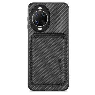 For Huawei nova 14 Ultra Carbon Fiber Leather Card Magsafe Phone Case(Black)