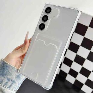 For Samsung Galaxy S24+ 5G Four-cornered Electroplated Card Bag TPU Phone Case(Transparent)