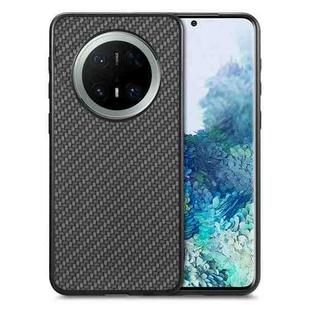 For Huawei Mate 70 Pro Carbon Fiber Texture Leather Back Cover Phone Case(Black)