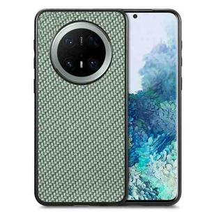 For Huawei Mate 70 Pro Carbon Fiber Texture Leather Back Cover Phone Case(Green)