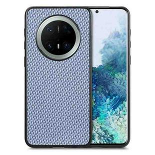 For Huawei Mate 70 Pro+ Carbon Fiber Texture Leather Back Cover Phone Case(Blue)