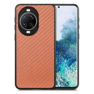 For Huawei nova14 Pro Carbon Fiber Texture Leather Back Cover Phone Case(Brown)