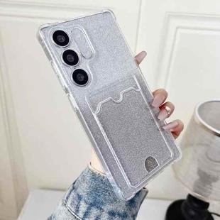 For Samsung Galaxy S23+ 5G Gradient Glitter Plating TPU Phone Case with Card Slot(Transparent)