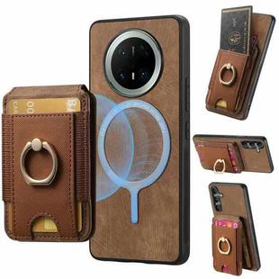 For Huawei Mate 70 Retro Splitable Magnetic Stand Card Bag Leather Phone Case(Brown)