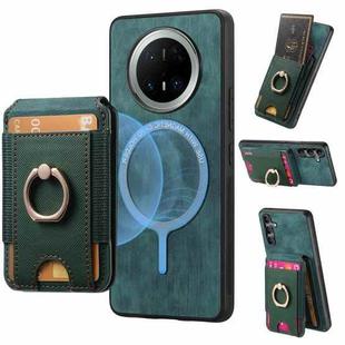 For Huawei Mate 70 Pro Retro Splitable Magnetic Stand Card Bag Leather Phone Case(Green)
