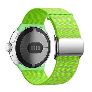 For Google Pixel Watch 3 45mm Magnetic Buckle Nylon Watch Band(Green)
