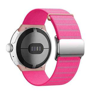 For Google Pixel Watch 1 / 2 / 3 41mm Magnetic Buckle Nylon Watch Band(Pink)