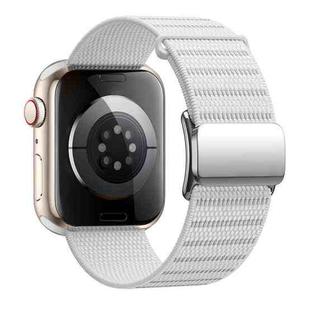 For Apple Watch 42mm / 41mm / 40mm / 38mm Magnetic Buckle Reflective Nylon Watch Band(White)