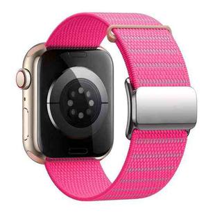 For Apple Watch 42mm / 41mm / 40mm / 38mm Magnetic Buckle Reflective Nylon Watch Band(Pink)