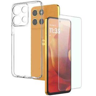 For Motorola Moto G15 NORTHJO 2 in 1 TPU Phone Case Screen Protector Tempered Glass Film(Clear)